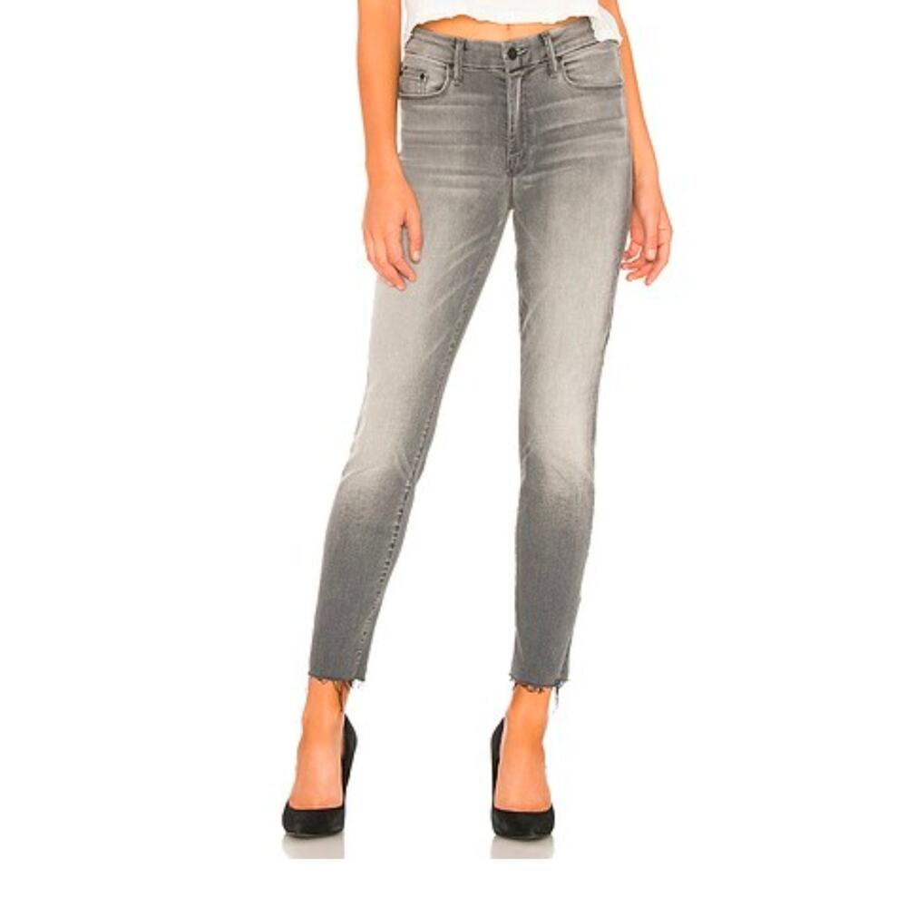 MOTHER Distressed Grunge Looker Ankle Fray Gray Denim Jeans Size 28 Stretch